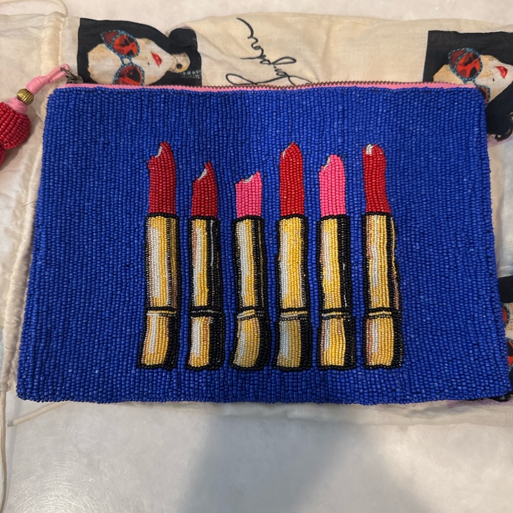 Artist Ashley Longshore Beaded Lipstick Bag